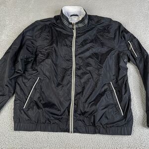 Tommy Bahama Bomber Jacket Mens Large Black Full Zip Lined Outdoor Casual Golf